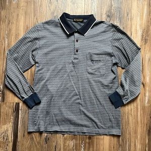 Gianni Valentino Blue/White Printed Collared LongSleeved Shirt